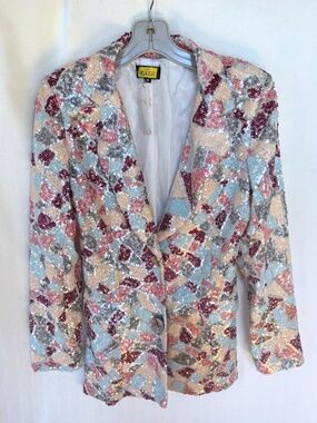 Love Highlight Sequin Multi Colored Blazer Jacket with Pockets